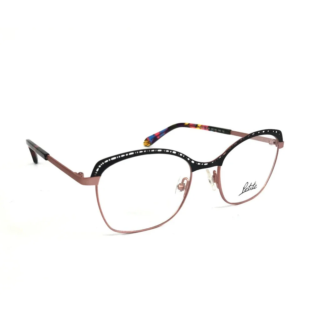 J.F. Rey Petite Eyeglasses Frame PM058 0150 Black Pink Square Full Rim 48-18-140